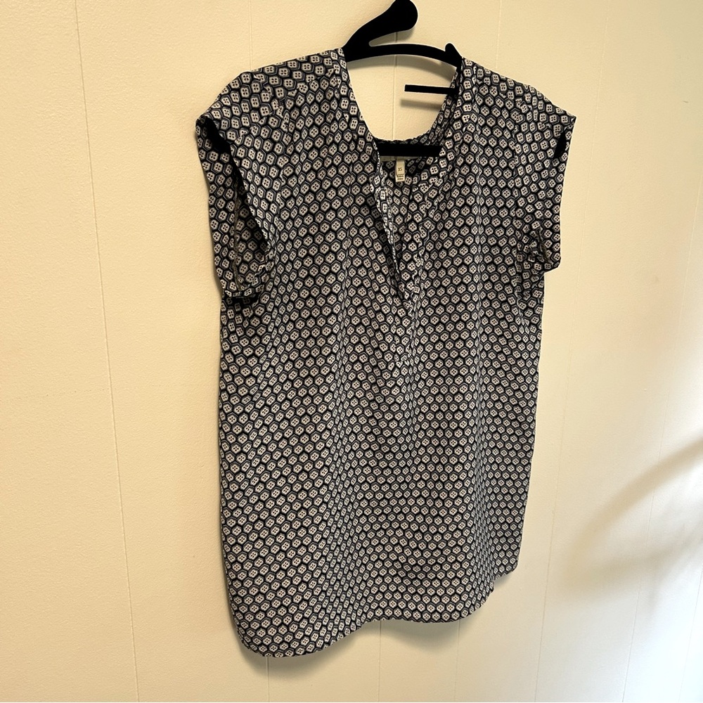 Joie Women's Blue Patterned Silk Top